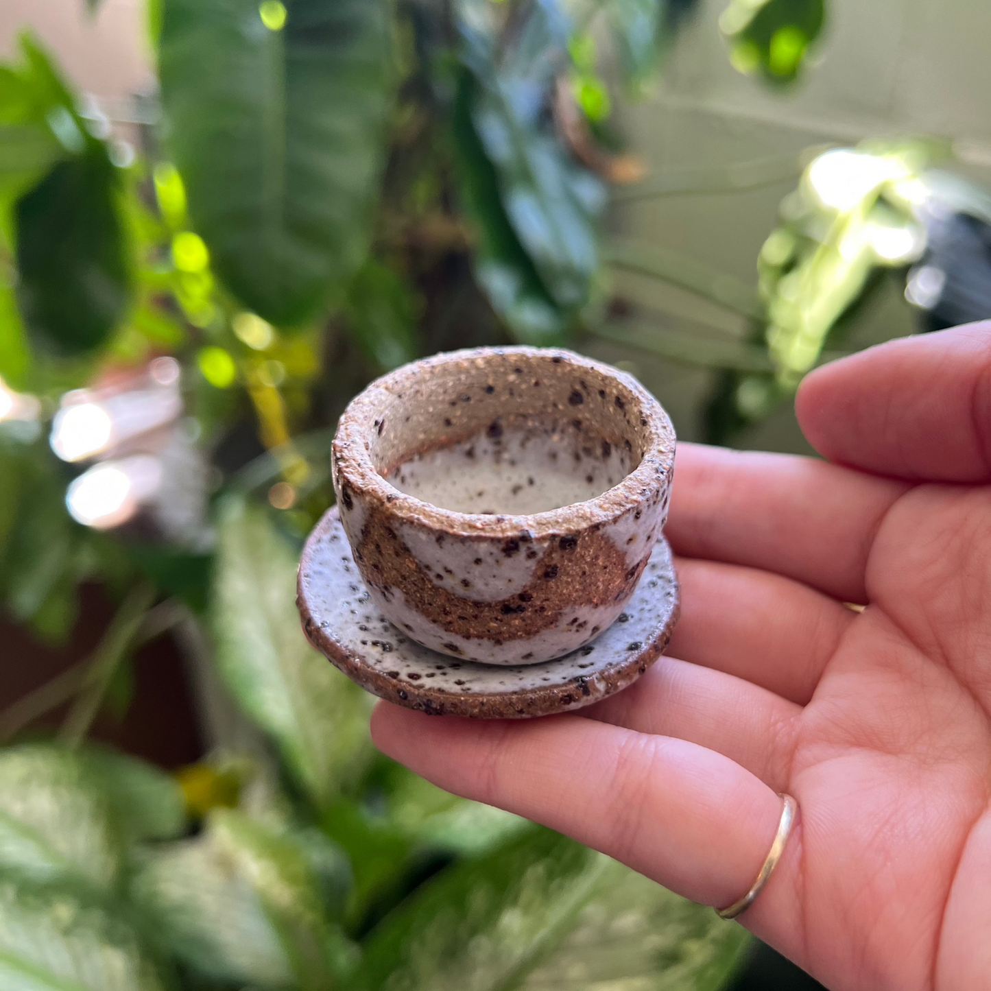 Ruth Elliot Small Pot and Saucer