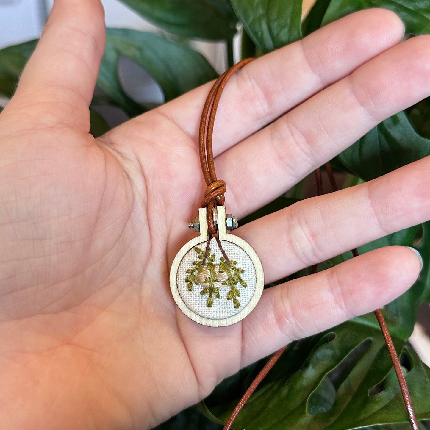 Soulty Stitch Embroidery Hoop Necklace