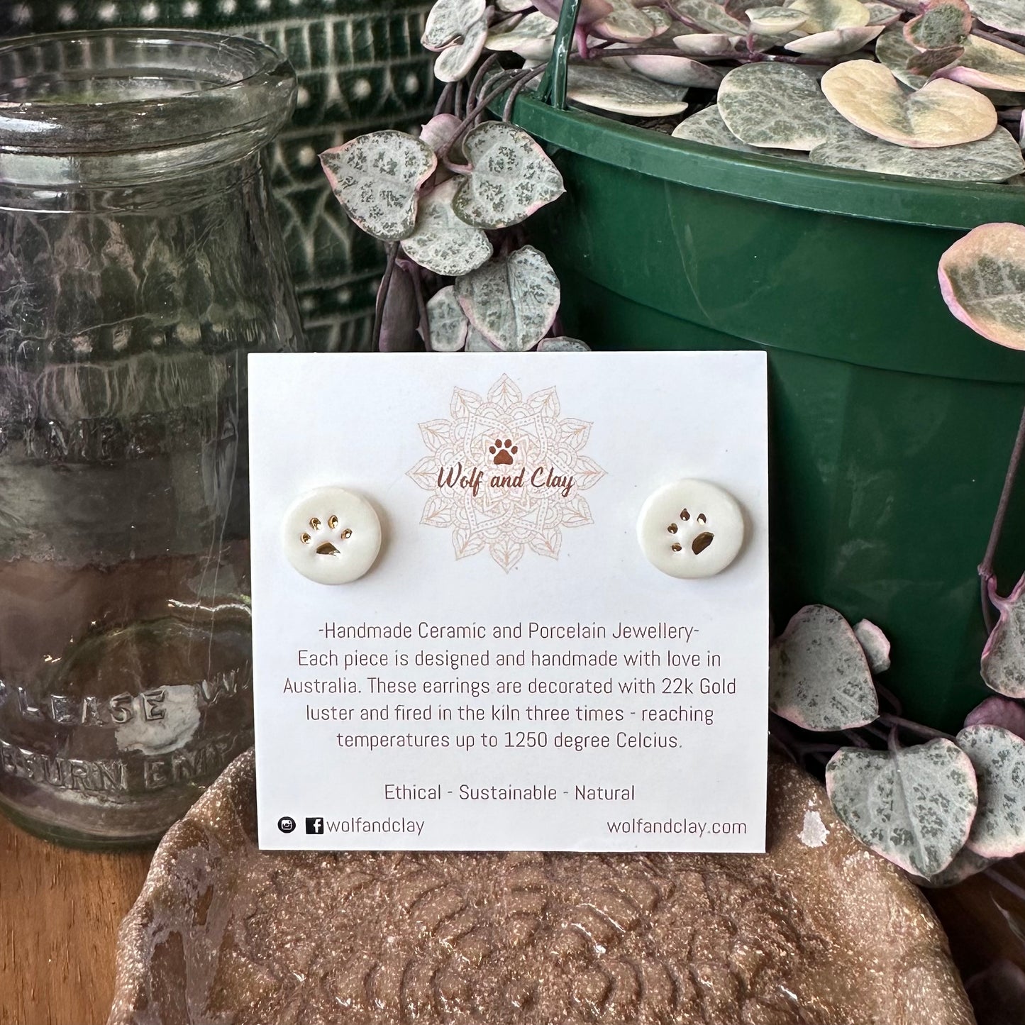 Wolf & Clay Small Stud Earrings