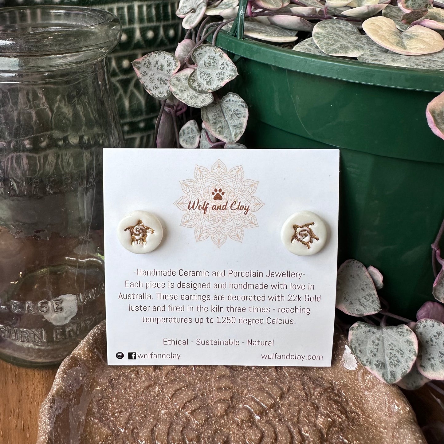 Wolf & Clay Small Stud Earrings