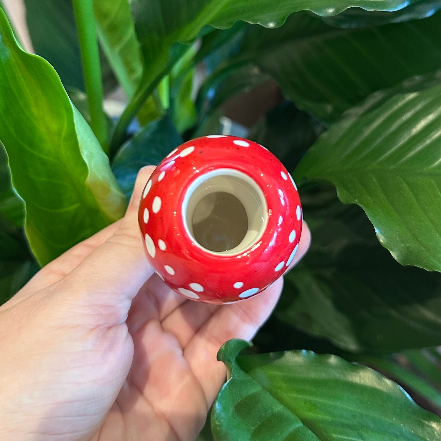 Mushroom Cottage Bud Vase