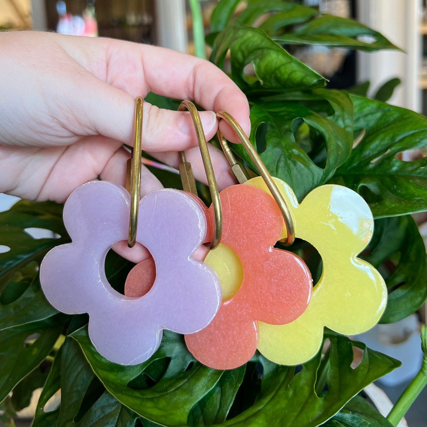 Resin Flower Keyring