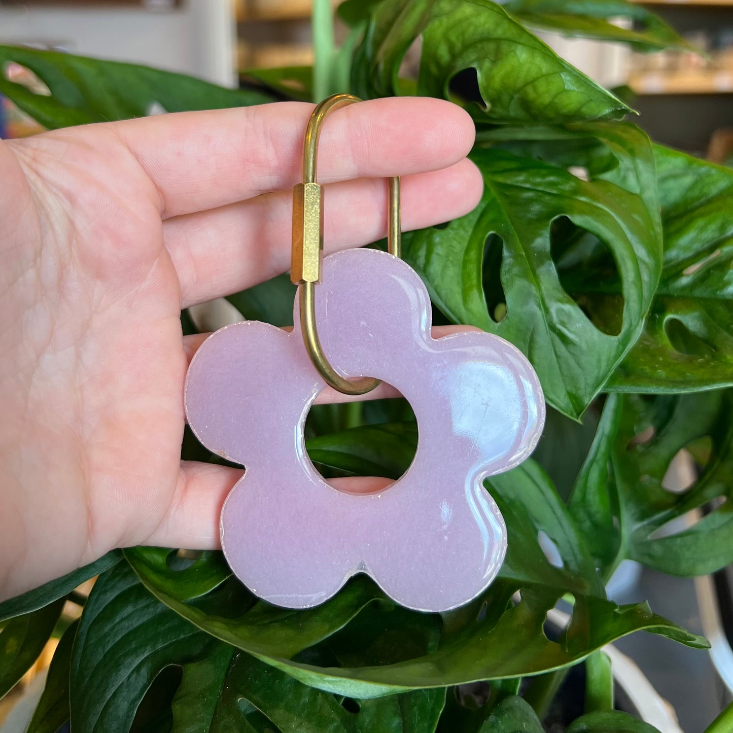 Resin Flower Keyring