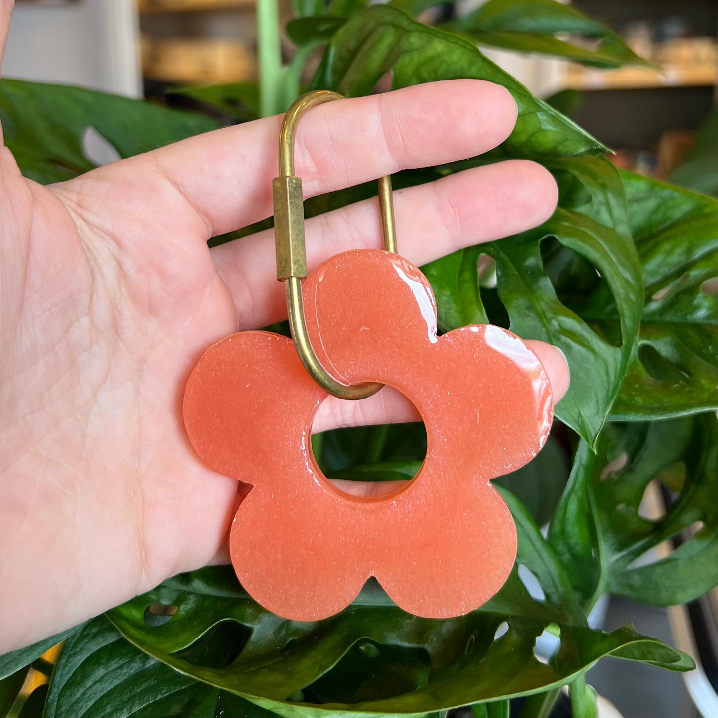 Resin Flower Keyring